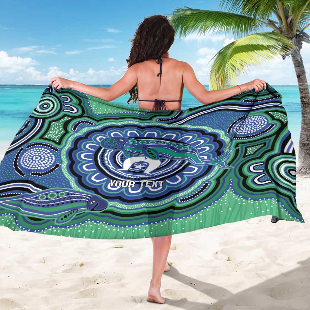 Torres Strait Islander Flag Day Personalised Sarong Dhari Dugongs Sea Cows Aboriginal Art