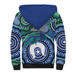 Torres Strait Islander Flag Day Personalised Sherpa Hoodie Dhari Dugongs Sea Cows Aboriginal Art