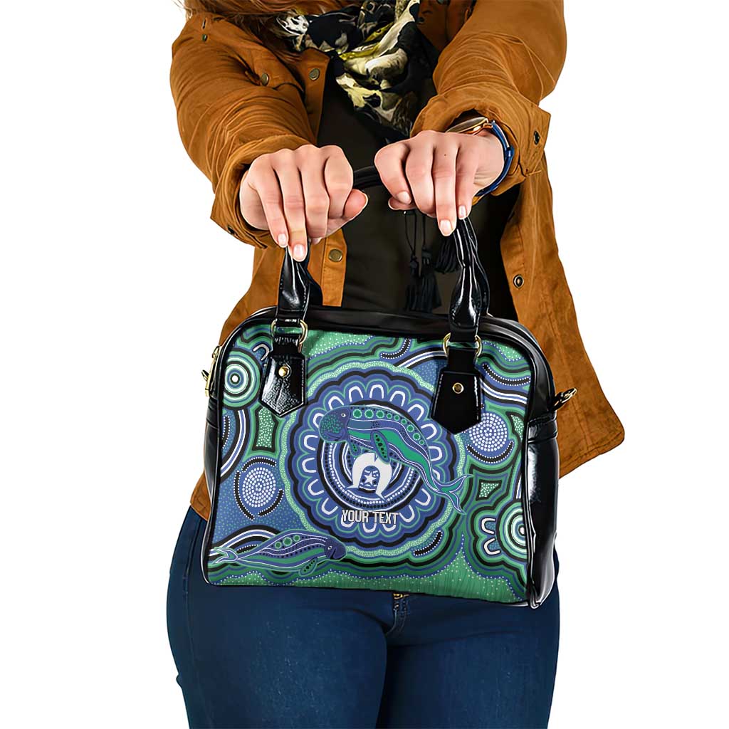 Torres Strait Islander Flag Day Personalised Shoulder Handbag Dhari Dugongs Sea Cows Aboriginal Art