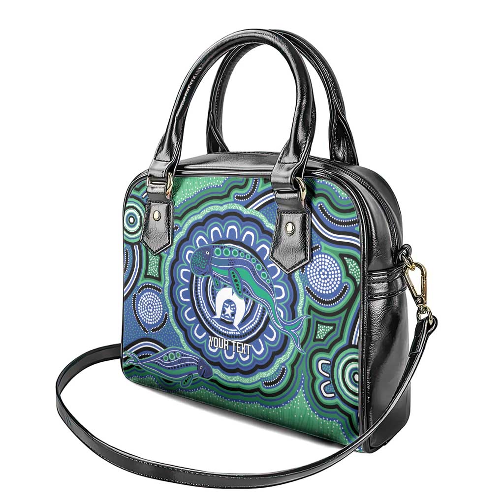 Torres Strait Islander Flag Day Personalised Shoulder Handbag Dhari Dugongs Sea Cows Aboriginal Art