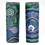 Torres Strait Islander Flag Day Personalised Skinny Tumbler Dhari Dugongs Sea Cows Aboriginal Art