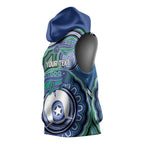 Torres Strait Islander Flag Day Personalised Sleeveless Hoodie Dhari Dugongs Sea Cows Aboriginal Art