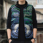 Torres Strait Islander Flag Day Personalised Sleeveless Puffer Jacket Dhari Dugongs Sea Cows Aboriginal Art