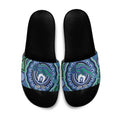 Torres Strait Islander Flag Day Personalised Slide Sandals Dhari Dugongs Sea Cows Aboriginal Art