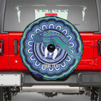 Torres Strait Islander Flag Day Personalised Spare Tire Cover Dhari Dugongs Sea Cows Aboriginal Art