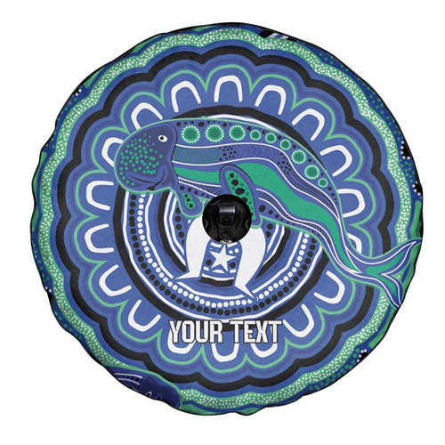 Torres Strait Islander Flag Day Personalised Spare Tire Cover Dhari Dugongs Sea Cows Aboriginal Art