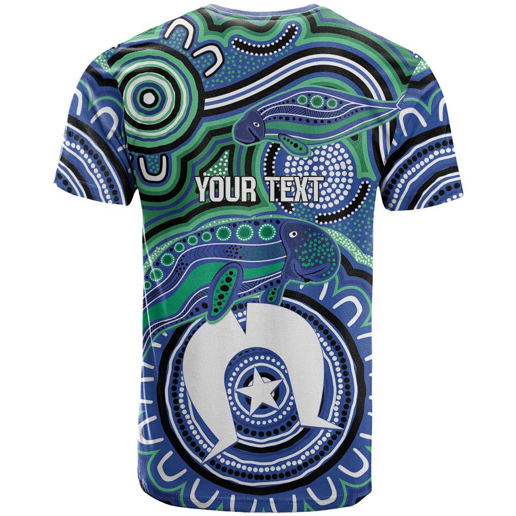 Torres Strait Islander Flag Day Personalised T Shirt Dhari Dugongs Sea Cows Aboriginal Art