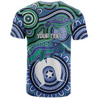 Torres Strait Islander Flag Day Personalised T Shirt Dhari Dugongs Sea Cows Aboriginal Art