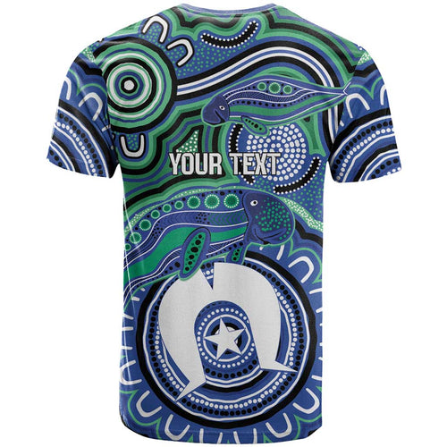 Torres Strait Islander Flag Day Personalised T Shirt Dhari Dugongs Sea Cows Aboriginal Art
