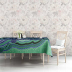 Torres Strait Islander Flag Day Personalised Tablecloth Dhari Dugongs Sea Cows Aboriginal Art