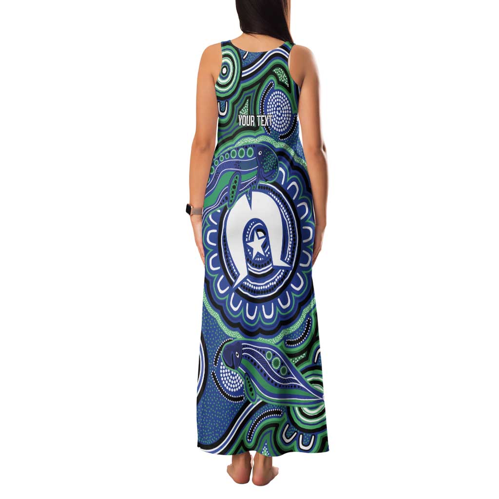 Torres Strait Islander Flag Day Personalised Tank Maxi Dress Dhari Dugongs Sea Cows Aboriginal Art