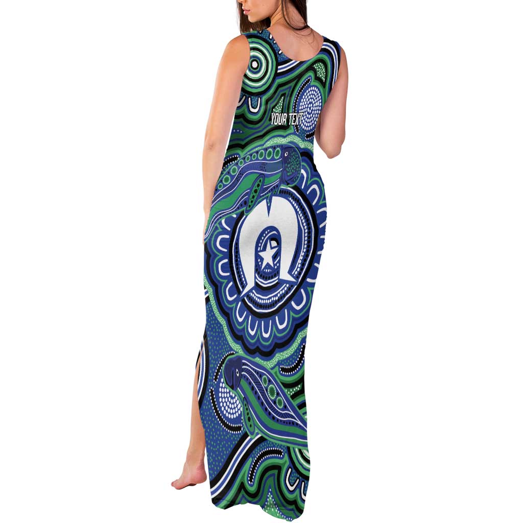 Torres Strait Islander Flag Day Personalised Tank Maxi Dress Dhari Dugongs Sea Cows Aboriginal Art