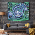 Torres Strait Islander Flag Day Personalised Tapestry Dhari Dugongs Sea Cows Aboriginal Art