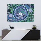 Torres Strait Islander Flag Day Personalised Tapestry Dhari Dugongs Sea Cows Aboriginal Art