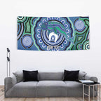 Torres Strait Islander Flag Day Personalised Tapestry Dhari Dugongs Sea Cows Aboriginal Art