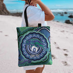 Torres Strait Islander Flag Day Personalised Tote Bag Dhari Dugongs Sea Cows Aboriginal Art