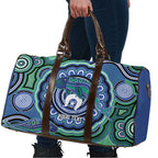 Torres Strait Islander Flag Day Personalised Travel Bag Dhari Dugongs Sea Cows Aboriginal Art
