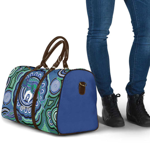 Torres Strait Islander Flag Day Personalised Travel Bag Dhari Dugongs Sea Cows Aboriginal Art