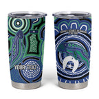 Torres Strait Islander Flag Day Personalised Tumbler Cup Dhari Dugongs Sea Cows Aboriginal Art