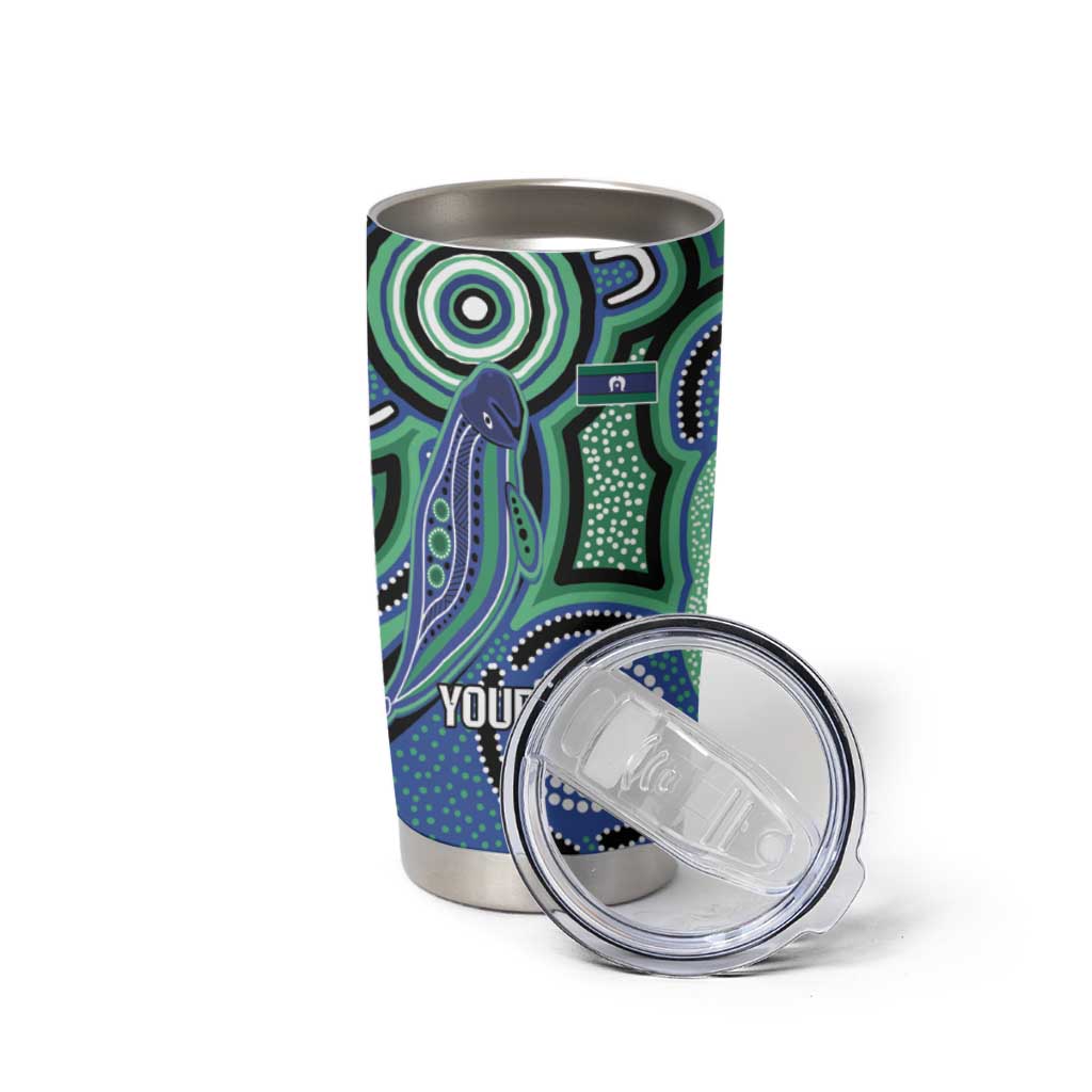 Torres Strait Islander Flag Day Personalised Tumbler Cup Dhari Dugongs Sea Cows Aboriginal Art