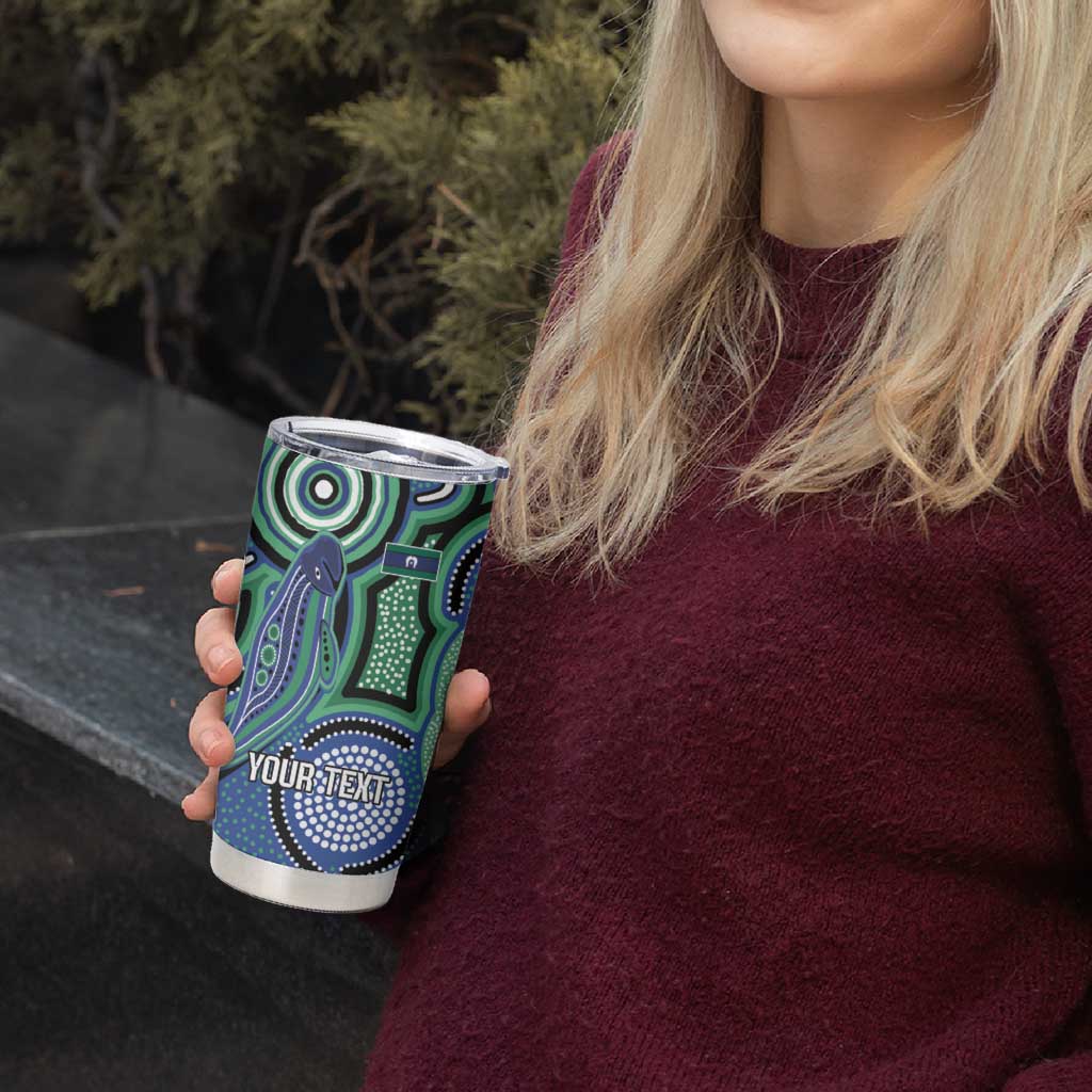 Torres Strait Islander Flag Day Personalised Tumbler Cup Dhari Dugongs Sea Cows Aboriginal Art