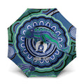 Torres Strait Islander Flag Day Personalised Umbrella Dhari Dugongs Sea Cows Aboriginal Art