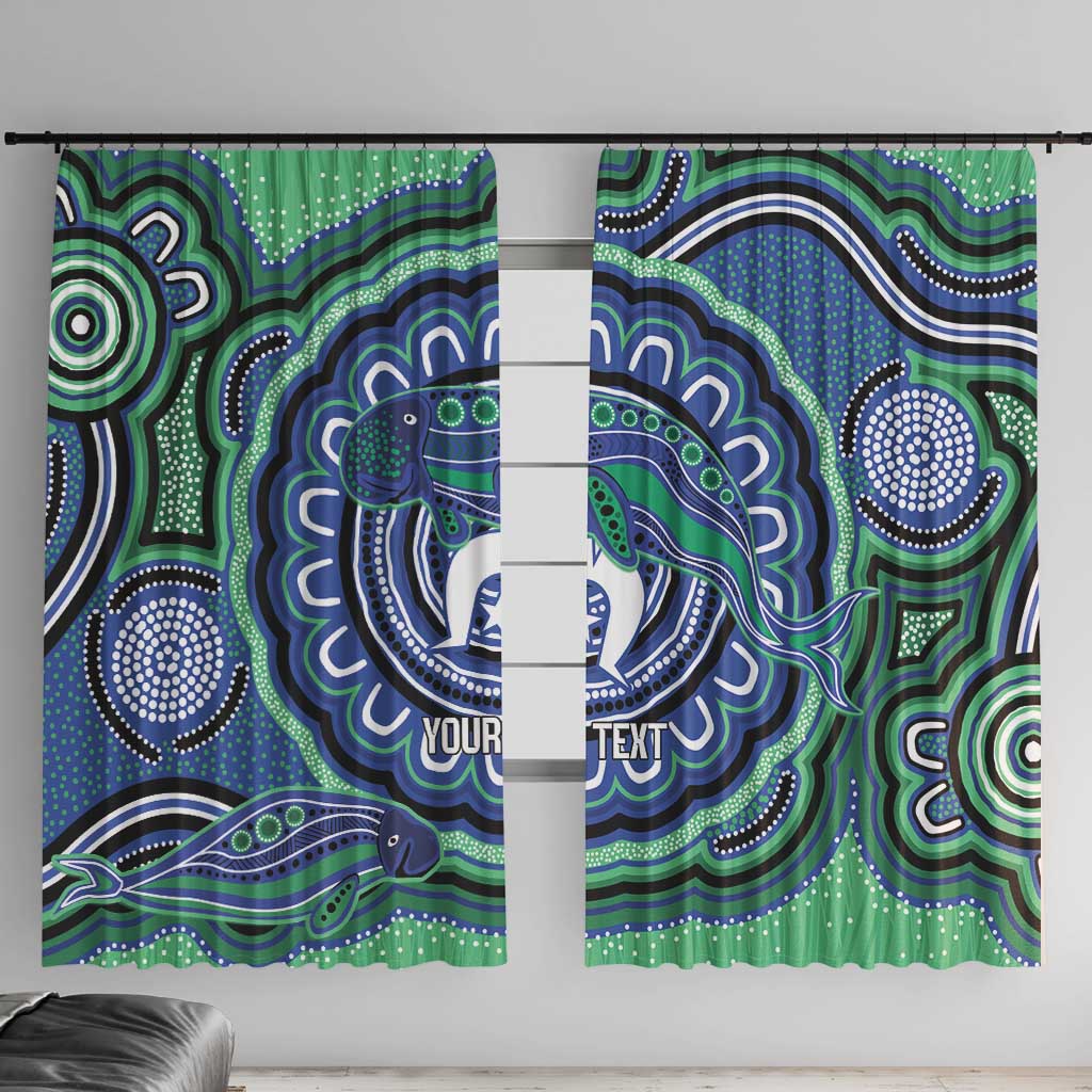 Torres Strait Islander Flag Day Personalised Window Curtain Dhari Dugongs Sea Cows Aboriginal Art
