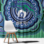 Torres Strait Islander Flag Day Personalised Window Curtain Dhari Dugongs Sea Cows Aboriginal Art
