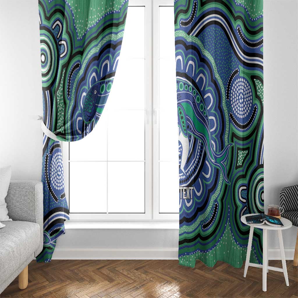 Torres Strait Islander Flag Day Personalised Window Curtain Dhari Dugongs Sea Cows Aboriginal Art