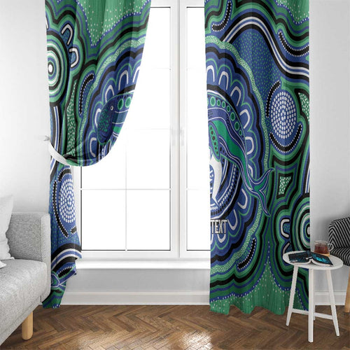 Torres Strait Islander Flag Day Personalised Window Curtain Dhari Dugongs Sea Cows Aboriginal Art