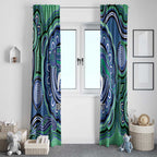 Torres Strait Islander Flag Day Personalised Window Curtain Dhari Dugongs Sea Cows Aboriginal Art