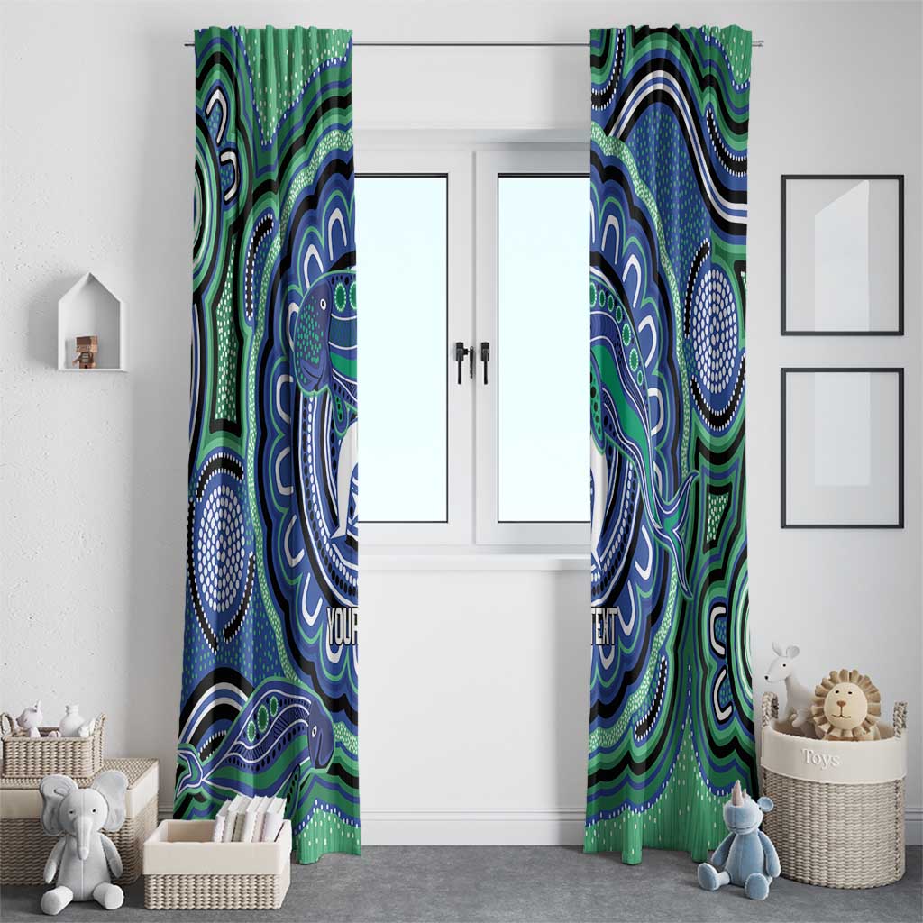 Torres Strait Islander Flag Day Personalised Window Curtain Dhari Dugongs Sea Cows Aboriginal Art