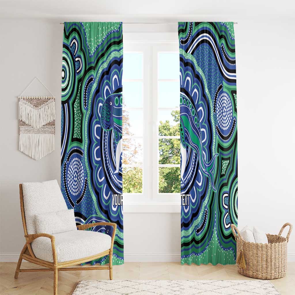 Torres Strait Islander Flag Day Personalised Window Curtain Dhari Dugongs Sea Cows Aboriginal Art