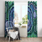 Torres Strait Islander Flag Day Personalised Window Curtain Dhari Dugongs Sea Cows Aboriginal Art