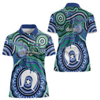 Torres Strait Islander Flag Day Personalised Women Polo Shirt Dhari Dugongs Sea Cows Aboriginal Art