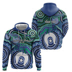 Torres Strait Islander Flag Day Personalised Zip Hoodie Dhari Dugongs Sea Cows Aboriginal Art