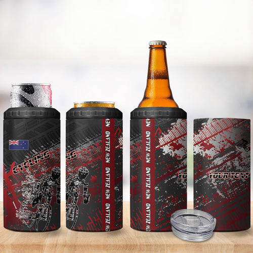 Personalised Cycling New Zealand 4 in 1 Can Cooler Tumbler Aotearoa Pride Sportswear