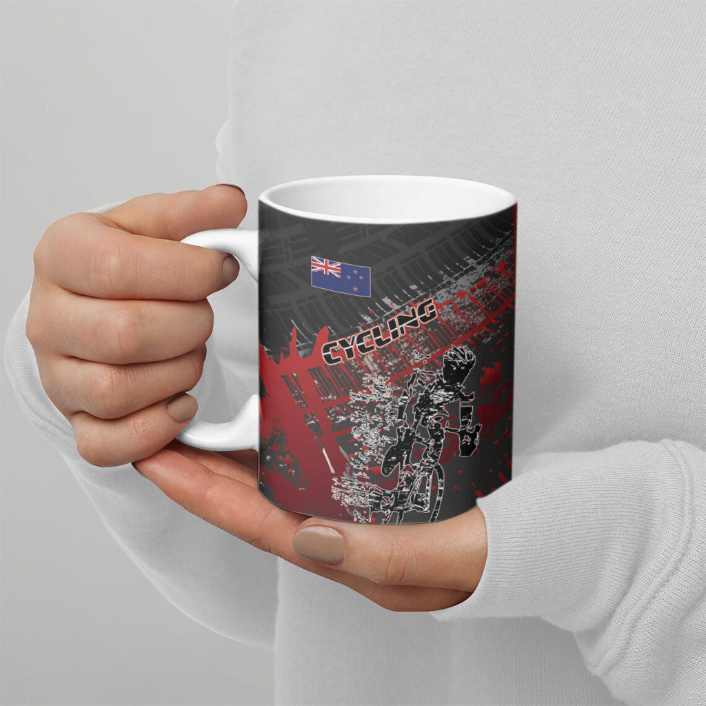 Personalised Cycling New Zealand Ceramic Mug Aotearoa Pride Sportswear
