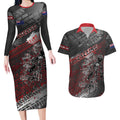 Personalised Cycling New Zealand Couples Matching Long Sleeve Bodycon Dress and Hawaiian Shirt Aotearoa Pride Sportswear