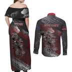 Personalised Cycling New Zealand Couples Matching Off Shoulder Maxi Dress and Long Sleeve Button Shirt Aotearoa Pride Sportswear