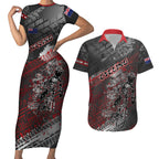 Personalised Cycling New Zealand Couples Matching Short Sleeve Bodycon Dress and Hawaiian Shirt Aotearoa Pride Sportswear
