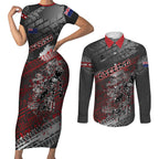 Personalised Cycling New Zealand Couples Matching Short Sleeve Bodycon Dress and Long Sleeve Button Shirt Aotearoa Pride Sportswear