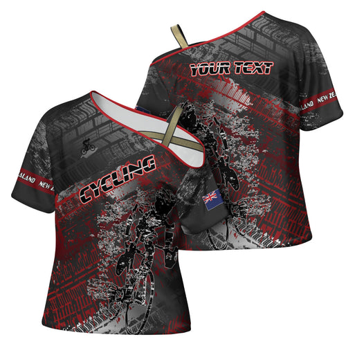 Personalised Cycling New Zealand Cross Shoulder Shirt Aotearoa Pride Sportswear