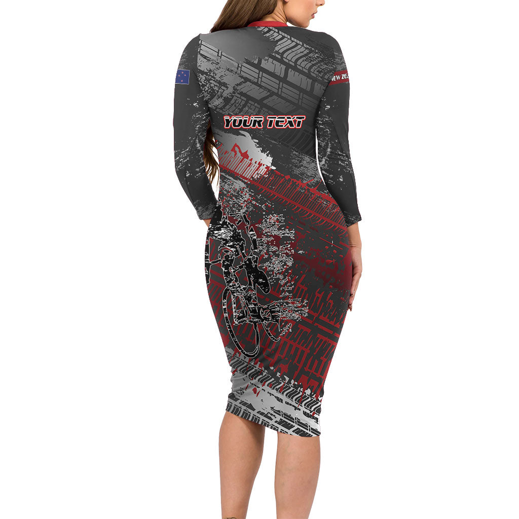 Personalised Cycling New Zealand Family Matching Long Sleeve Bodycon Dress and Hawaiian Shirt Aotearoa Pride Sportswear