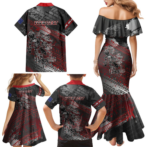 Personalised Cycling New Zealand Family Matching Mermaid Dress and Hawaiian Shirt Aotearoa Pride Sportswear