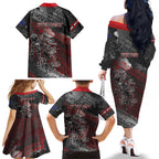 Personalised Cycling New Zealand Family Matching Off The Shoulder Long Sleeve Dress and Hawaiian Shirt Aotearoa Pride Sportswear