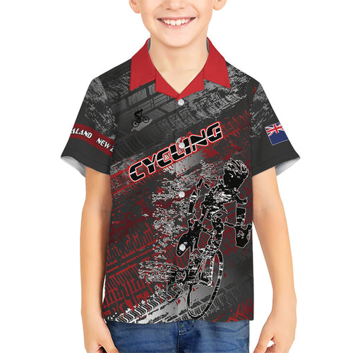 Personalised Cycling New Zealand Family Matching Off The Shoulder Long Sleeve Dress and Hawaiian Shirt Aotearoa Pride Sportswear