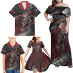 Personalised Cycling New Zealand Family Matching Off Shoulder Maxi Dress and Hawaiian Shirt Aotearoa Pride Sportswear