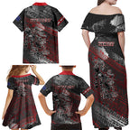 Personalised Cycling New Zealand Family Matching Off Shoulder Maxi Dress and Hawaiian Shirt Aotearoa Pride Sportswear