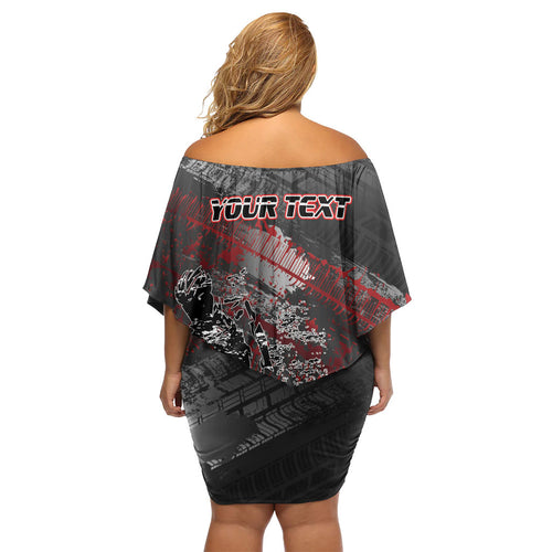 Personalised Cycling New Zealand Family Matching Off Shoulder Short Dress and Hawaiian Shirt Aotearoa Pride Sportswear